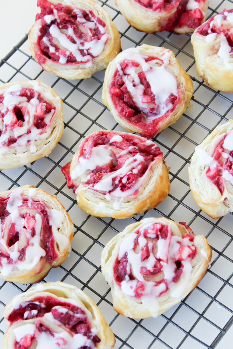 Cranberry apple puff pastry pinwheels