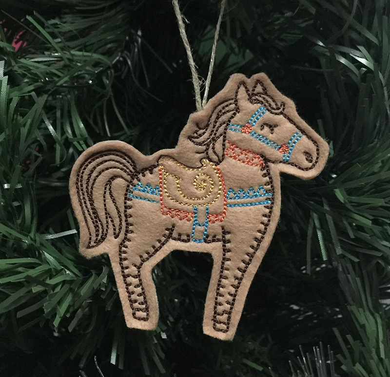 Southwest horse ornament - felt