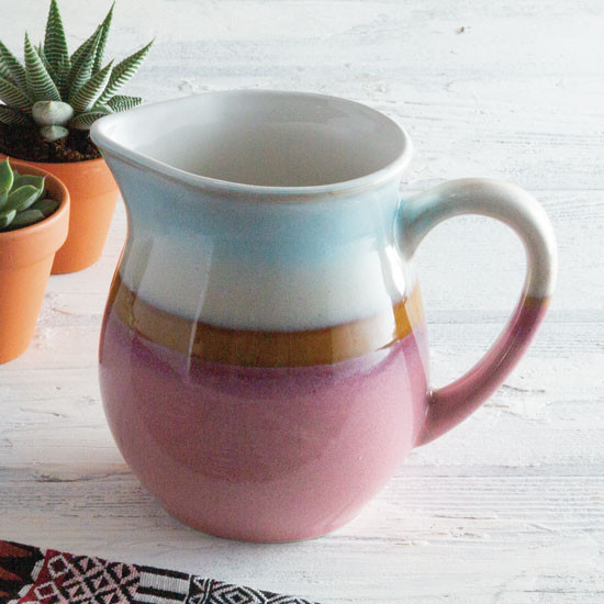Desert sunset stoneware pitcher