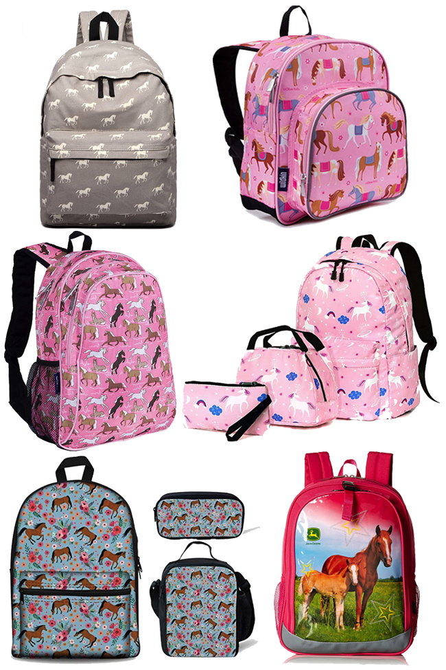 Horse themed backpacks for school