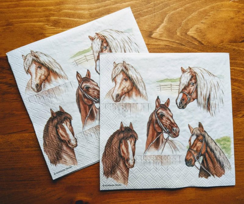 Paper horse napkins