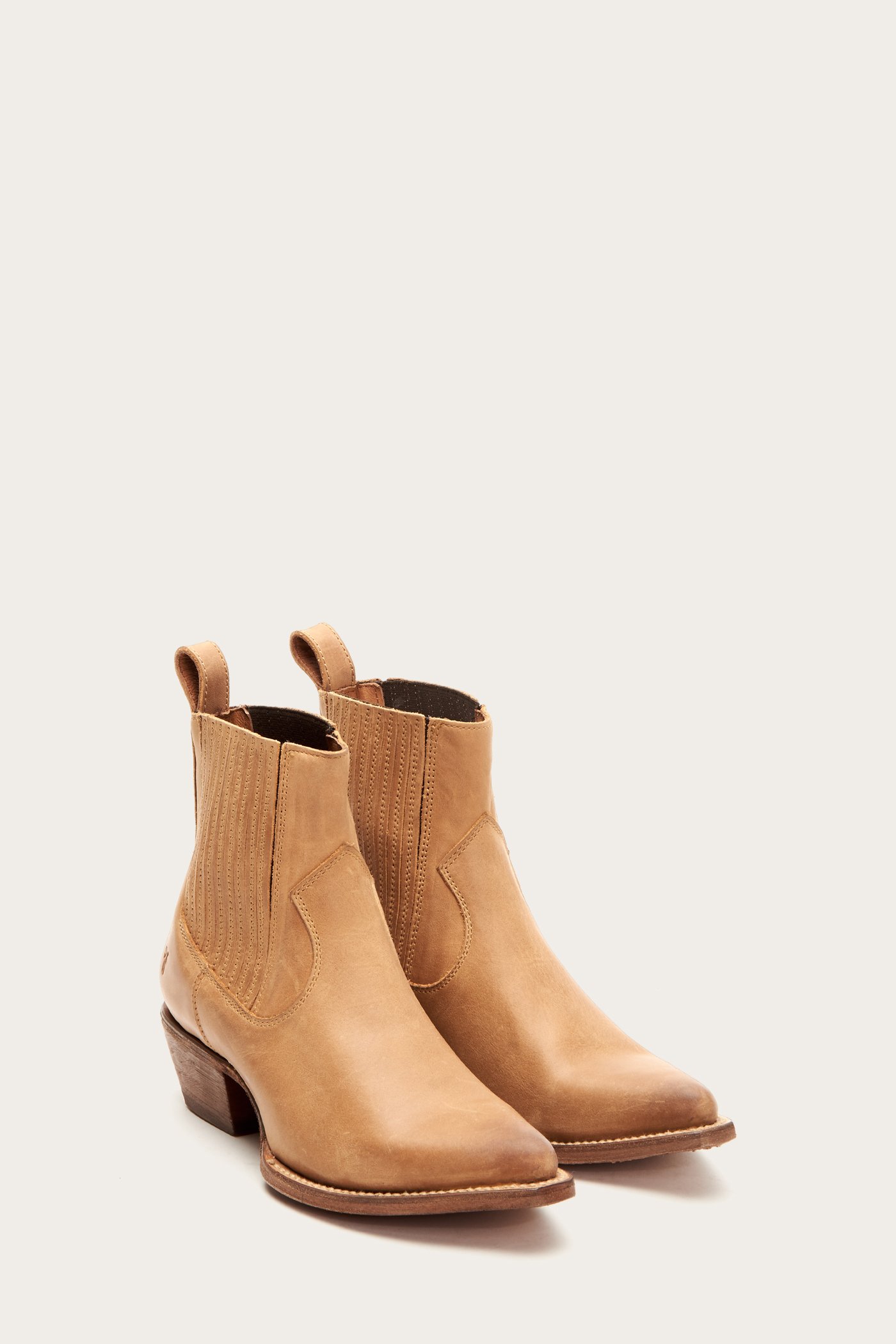 Tan leather Western inspired booties for fall