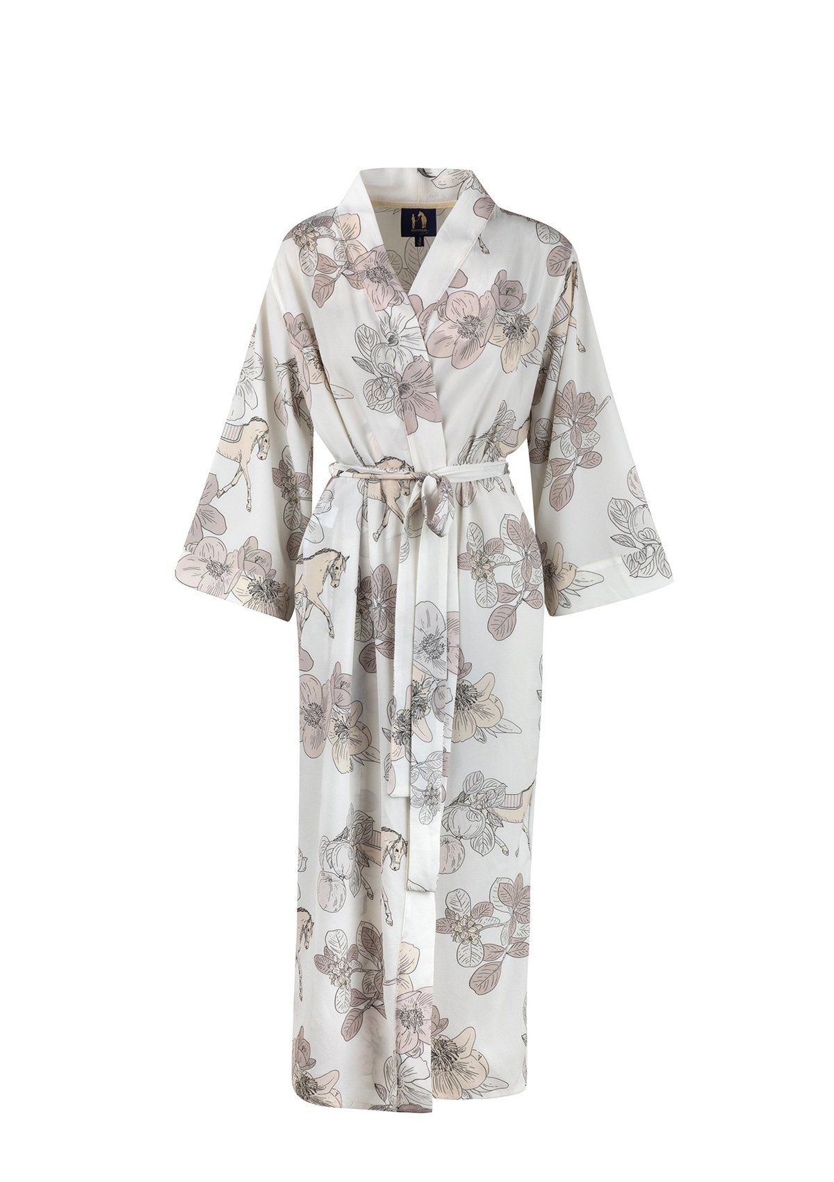 Timeless horse and floral print robe