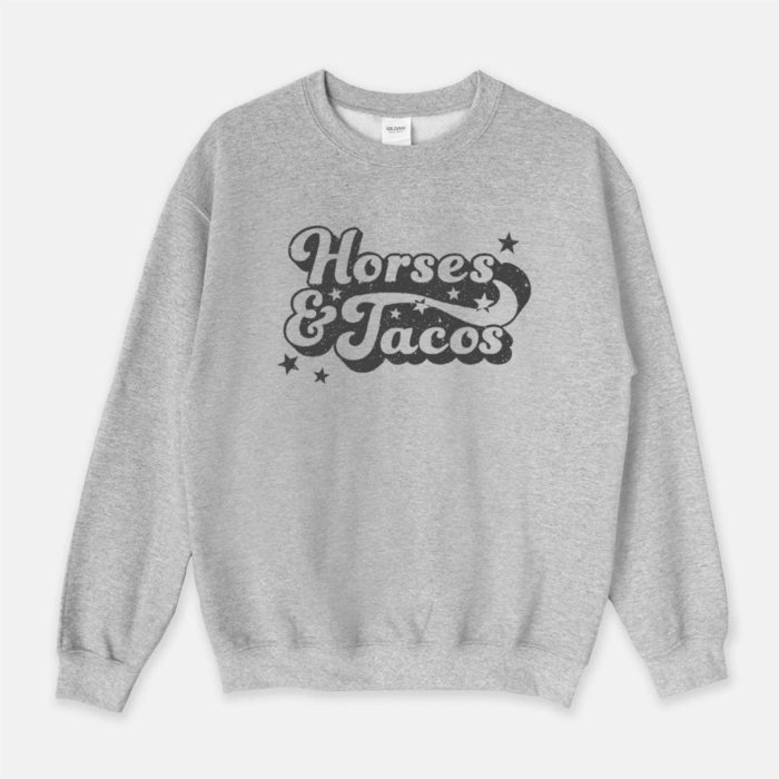 Horses & Tacos Retro equestrian sweatshirt