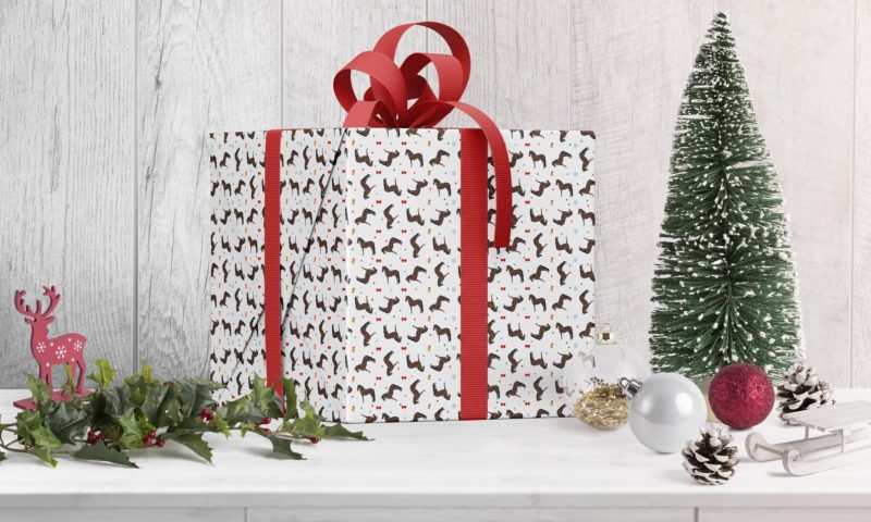 Holiday horse gift wrap