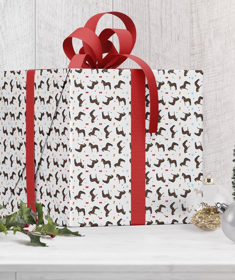 Holiday horse gift wrap