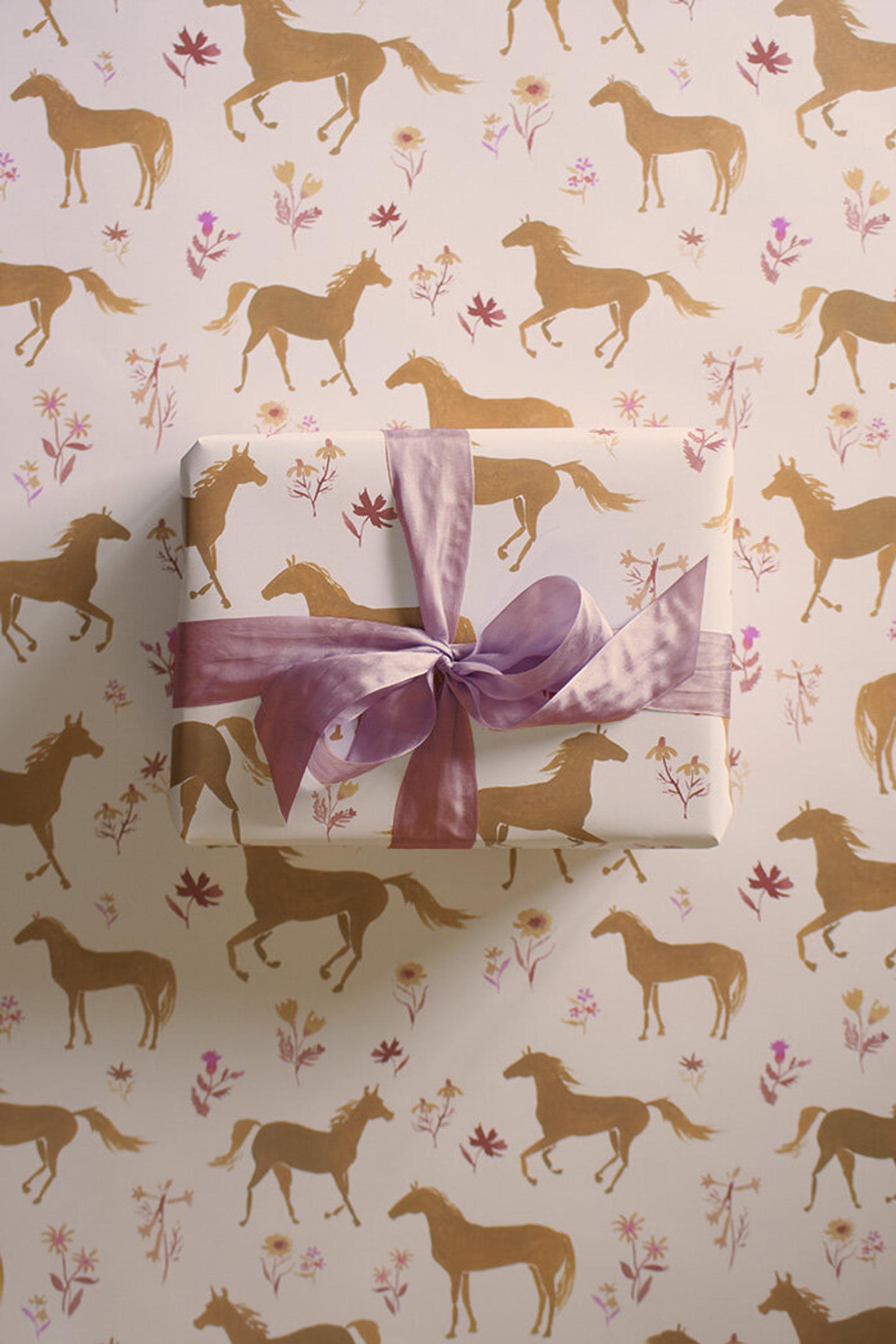 Love and kisses horses wrapping paper