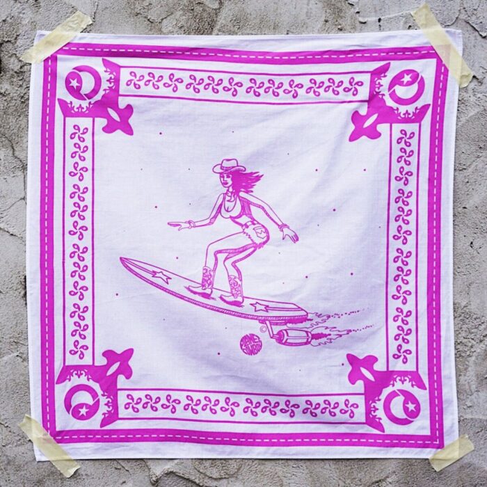 Pink surfer girl bandana