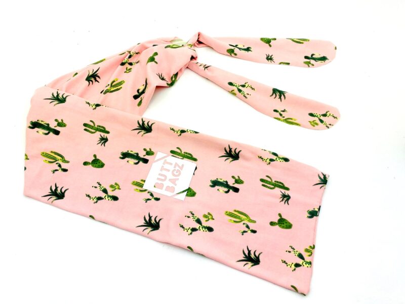 Pink cactus print custom tail bag
