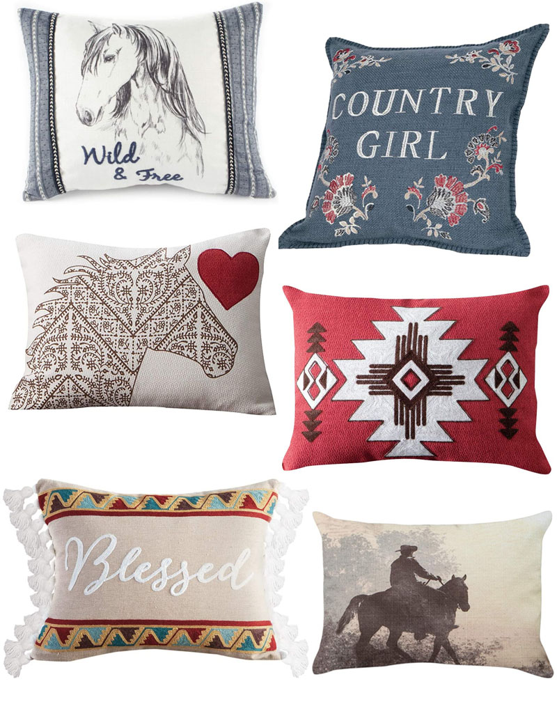 Western themed throw pillows
