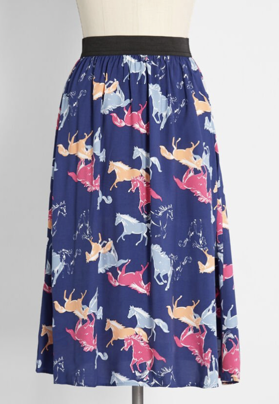 Equestrian print skirt