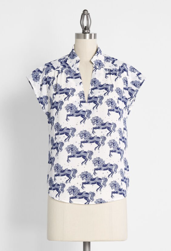 Horse print blouse