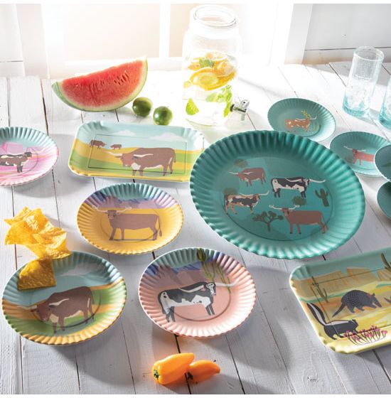 Colorful melamine dish collection