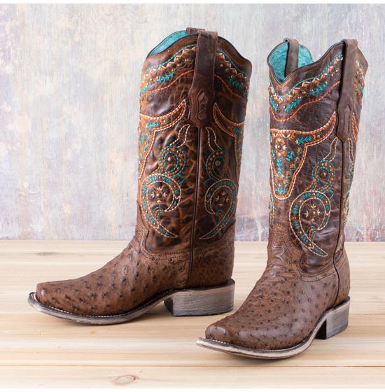 Corral Embroidered Steer Skull Boots
