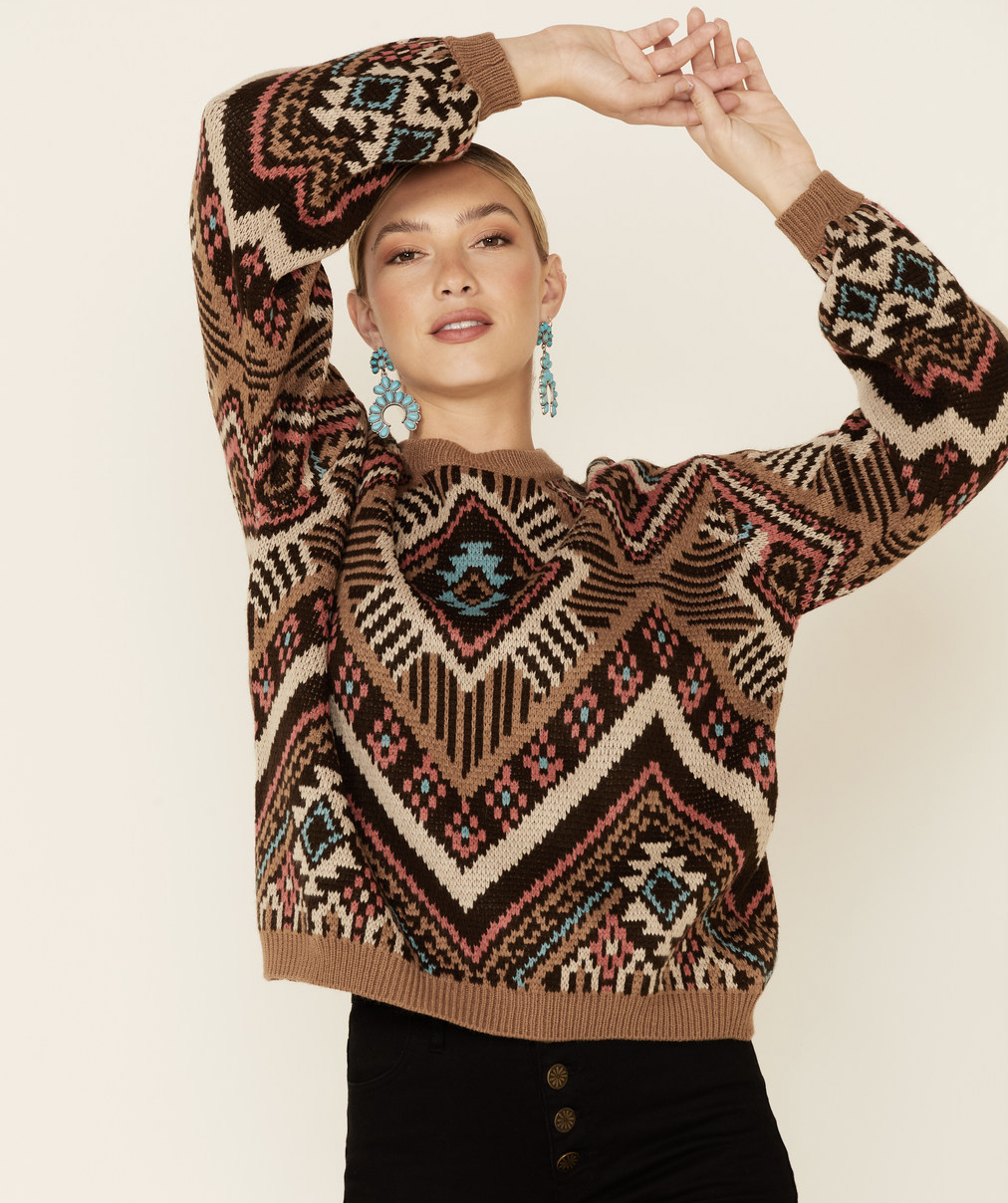 Aztec print sweater