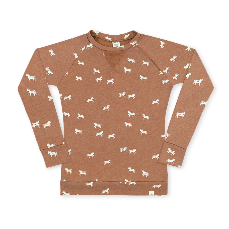 Camel horse print sweatshirt