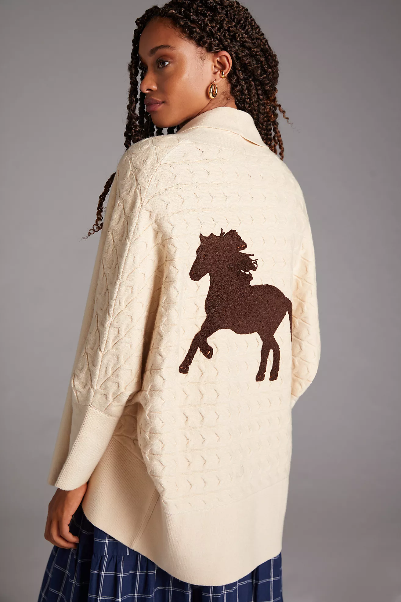 Horses cable knit sweater