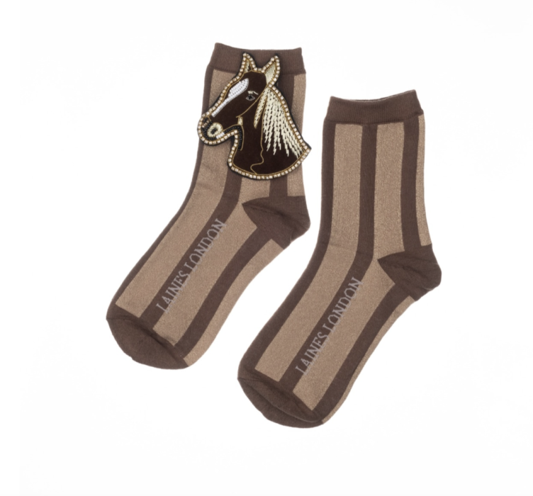 Brown and gold Laines London socks