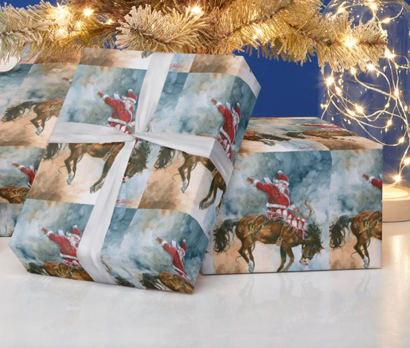 Bucking Santa Wrapping Paper