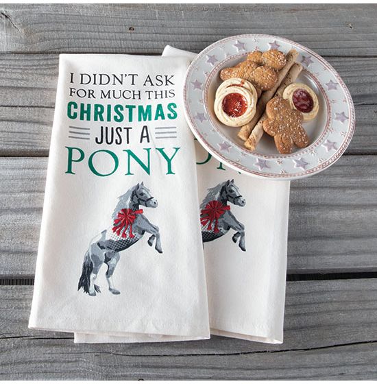 Pony for Christmas towel