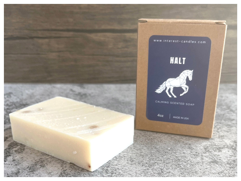 Halt equestrian themed soap