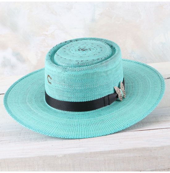 Charlie One Horse Turquoise straw hat