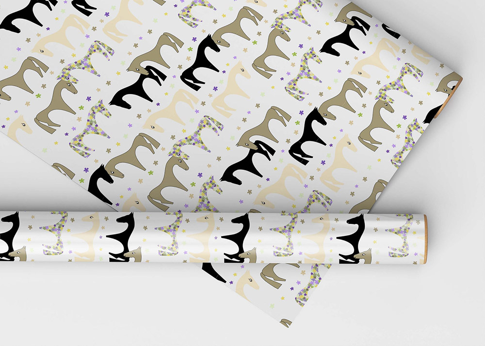 Floral horse gift wrap