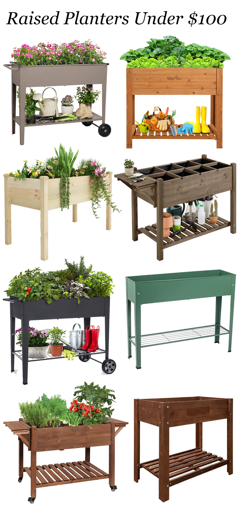 Raised planters and herb beds under $100