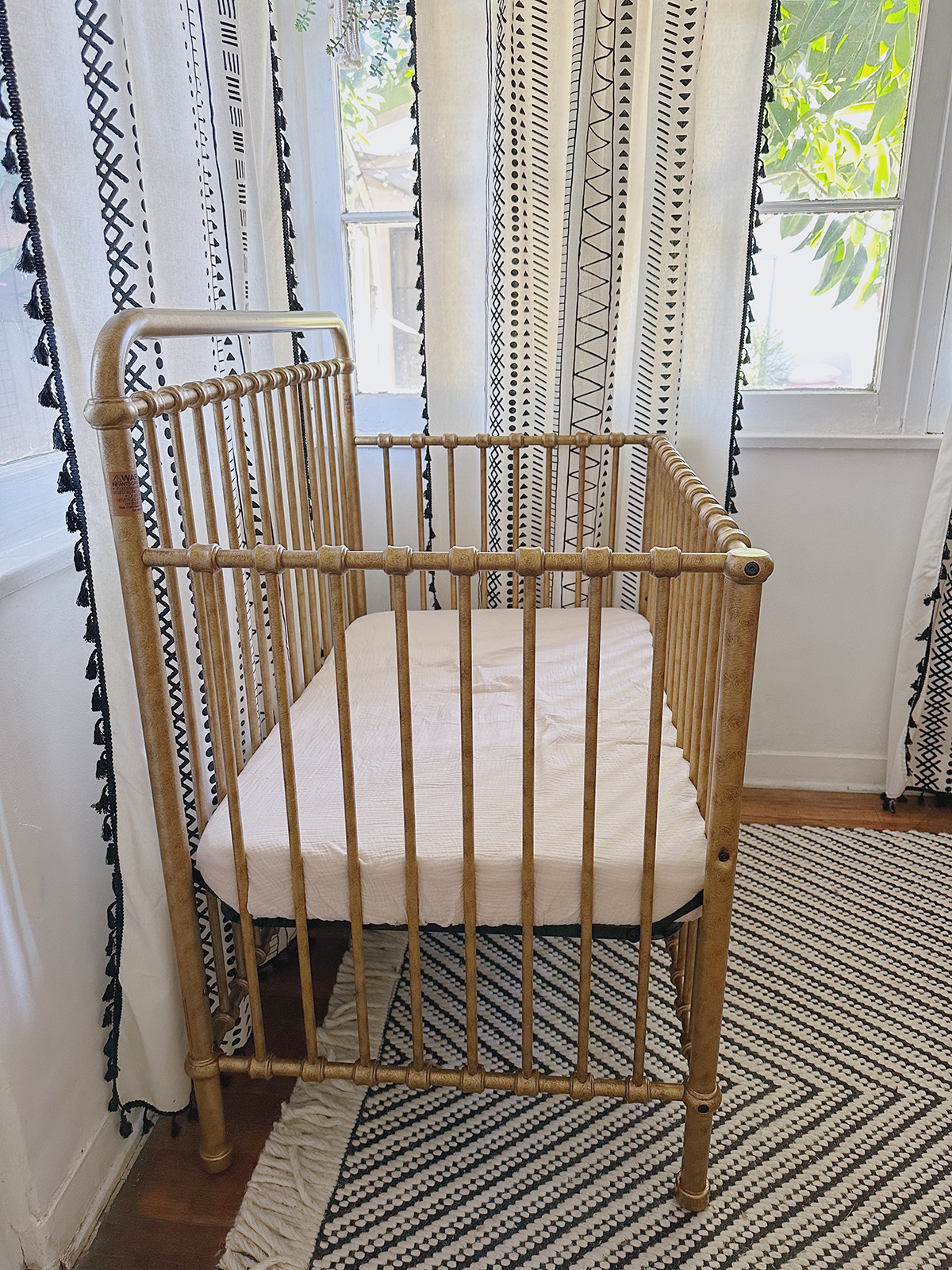 Antique gold mini crib
