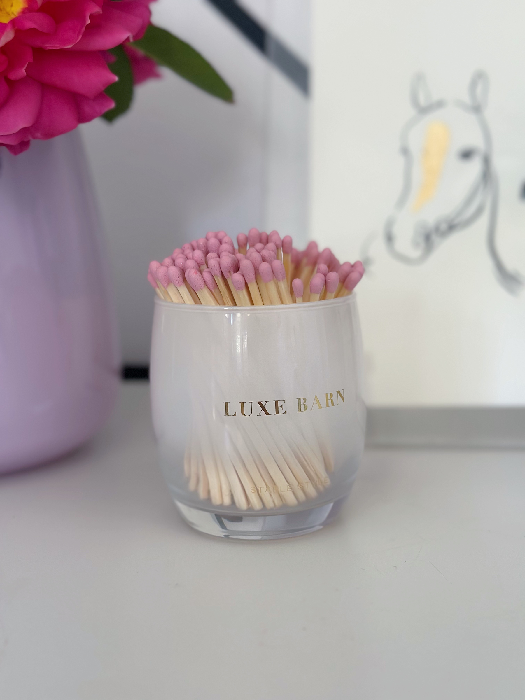 Luxe Barn candle jar by Stable Style turned into an up cycled match holder