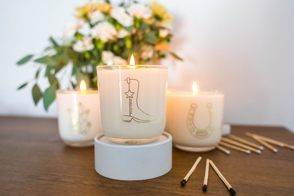 Cowboy boot candle inspired by the western lifestyle